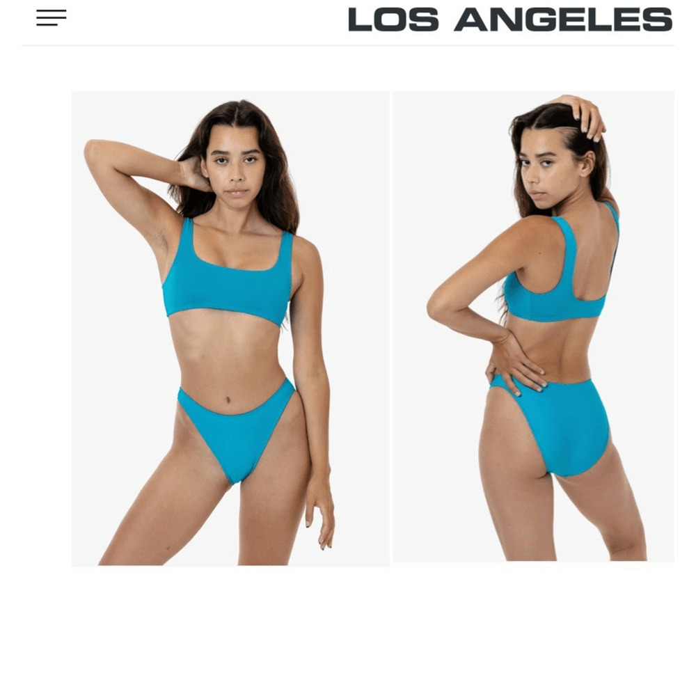 NEW! Los Angeles Apparel Vibrant Blue and Swimwear bottom is string!***